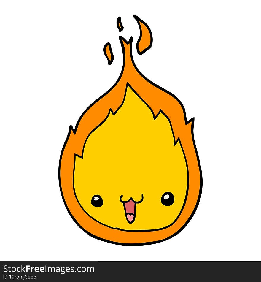 cute cartoon flame