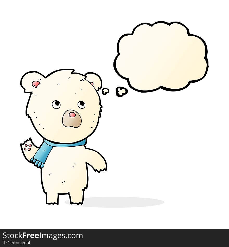 Cartoon Cute Polar Bear With Thought Bubble