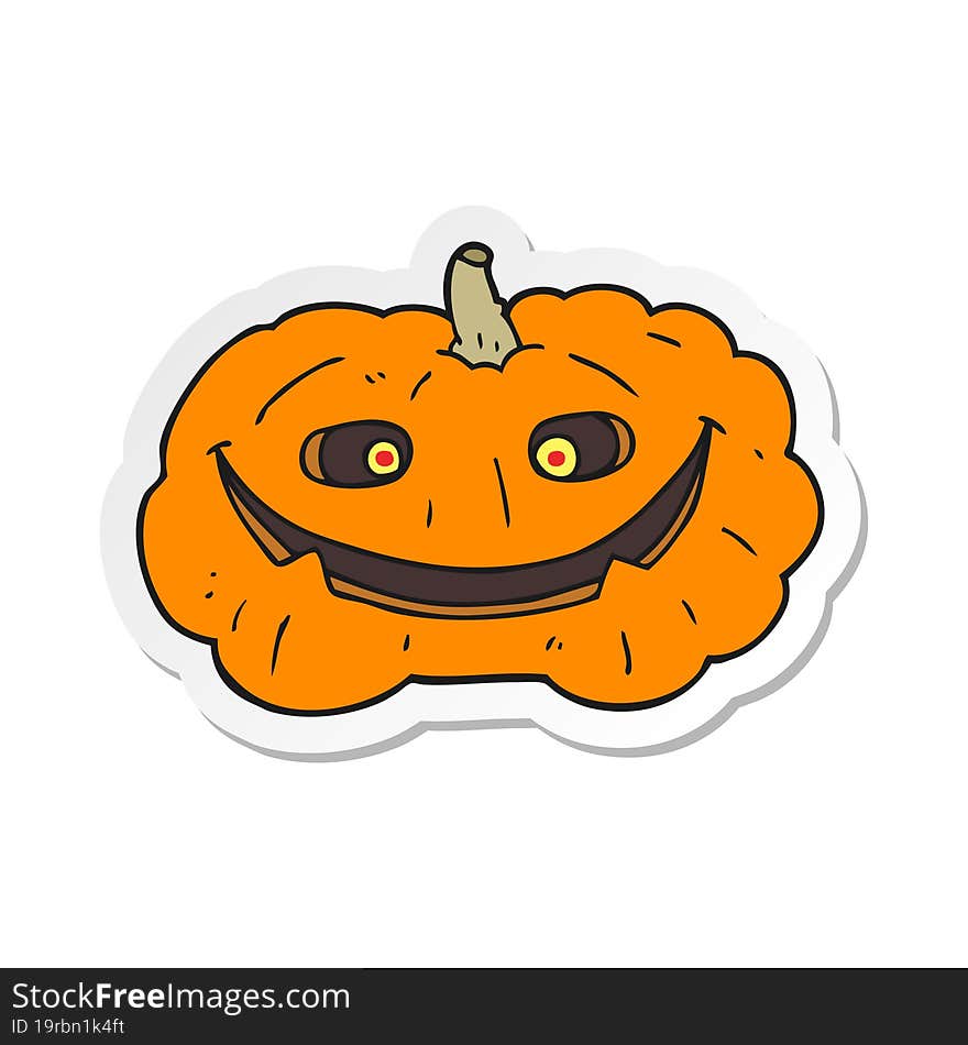 sticker of a cartoon pumpkin