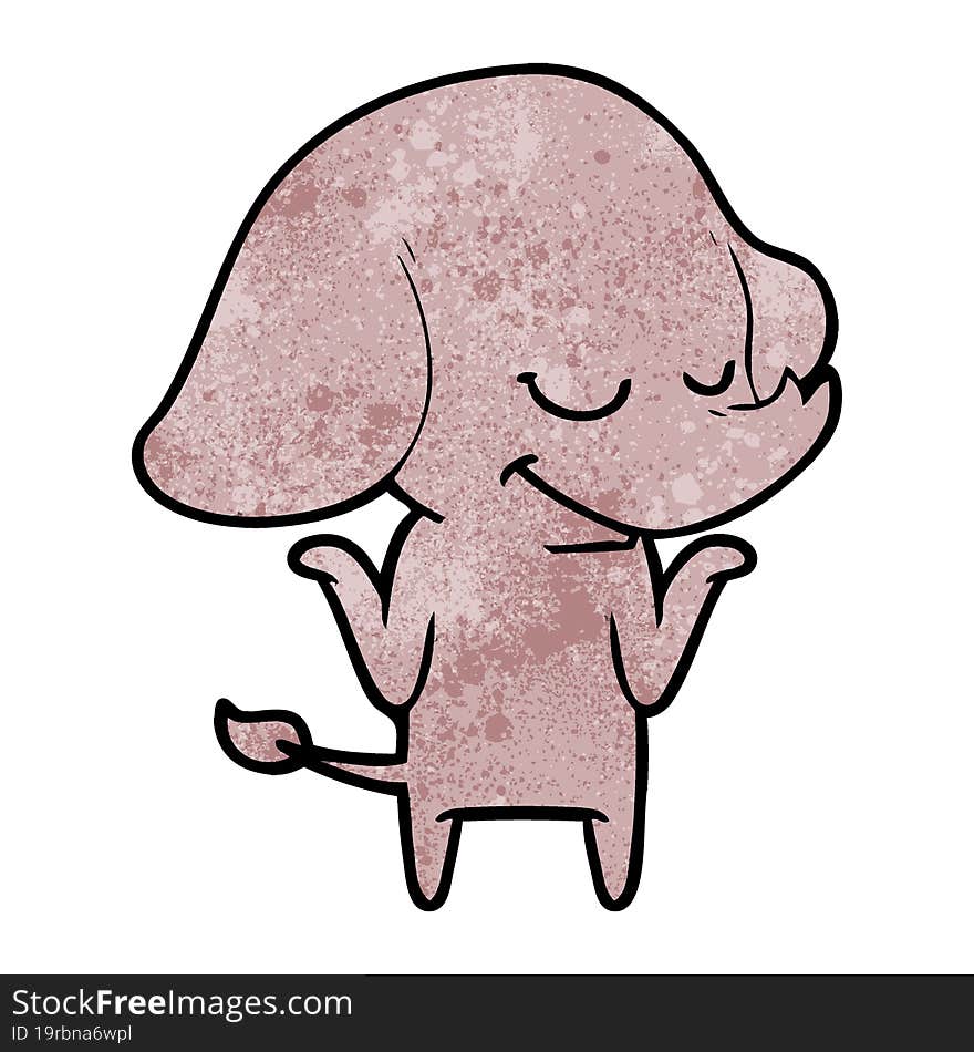 cartoon smiling elephant. cartoon smiling elephant