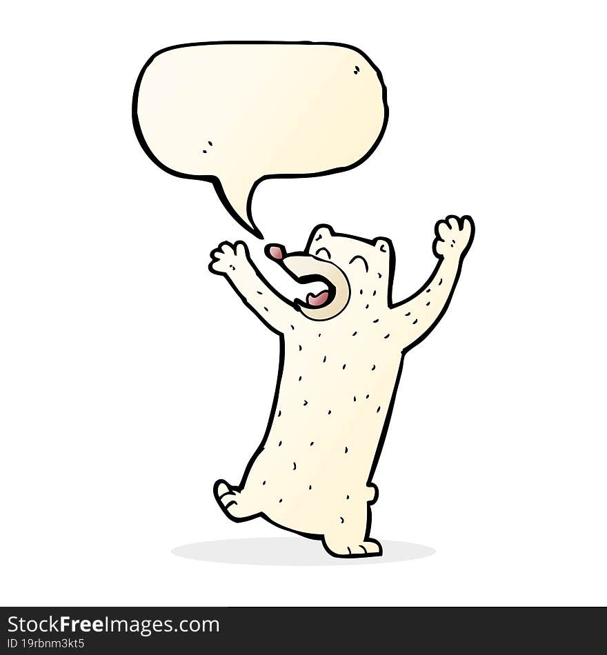 cartoon polar bear with speech bubble