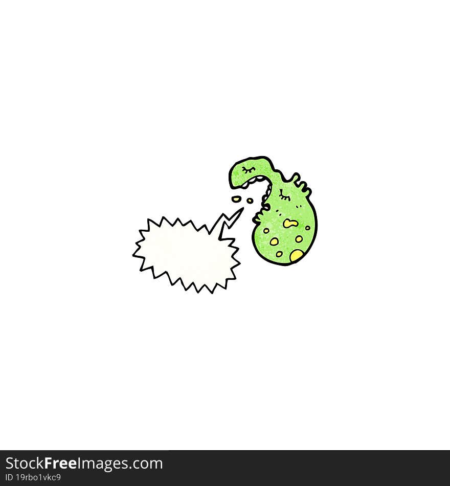 Cartoon Germ With Speech Bubble