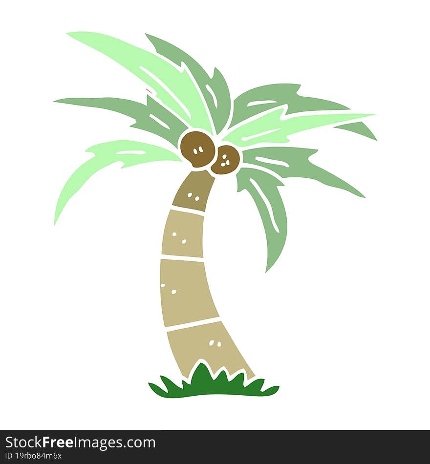 cartoon doodle palm tree