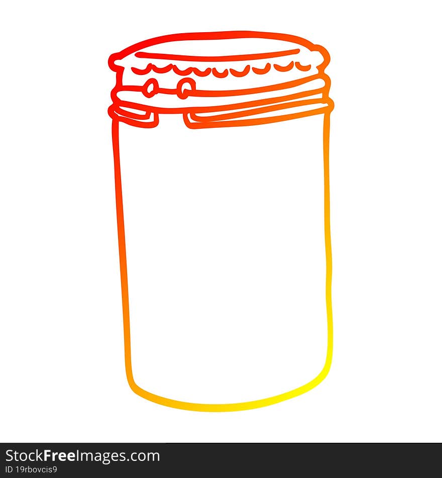 warm gradient line drawing of a cartoon storage jar