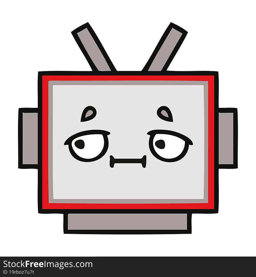 cute cartoon of a robot head. cute cartoon of a robot head