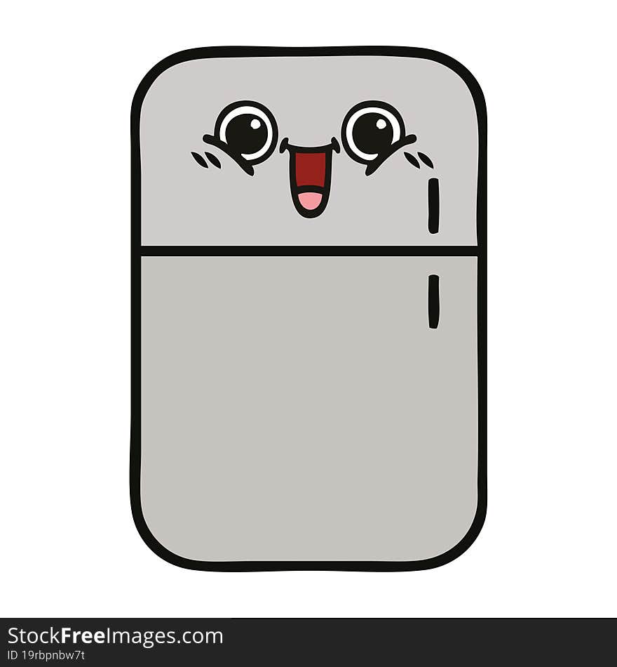 cute cartoon of a fridge freezer. cute cartoon of a fridge freezer