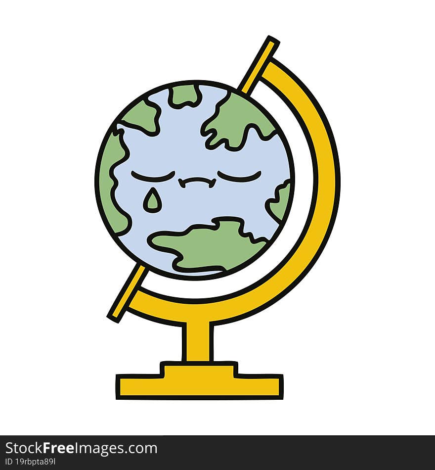 Cute Cartoon Globe Of The World