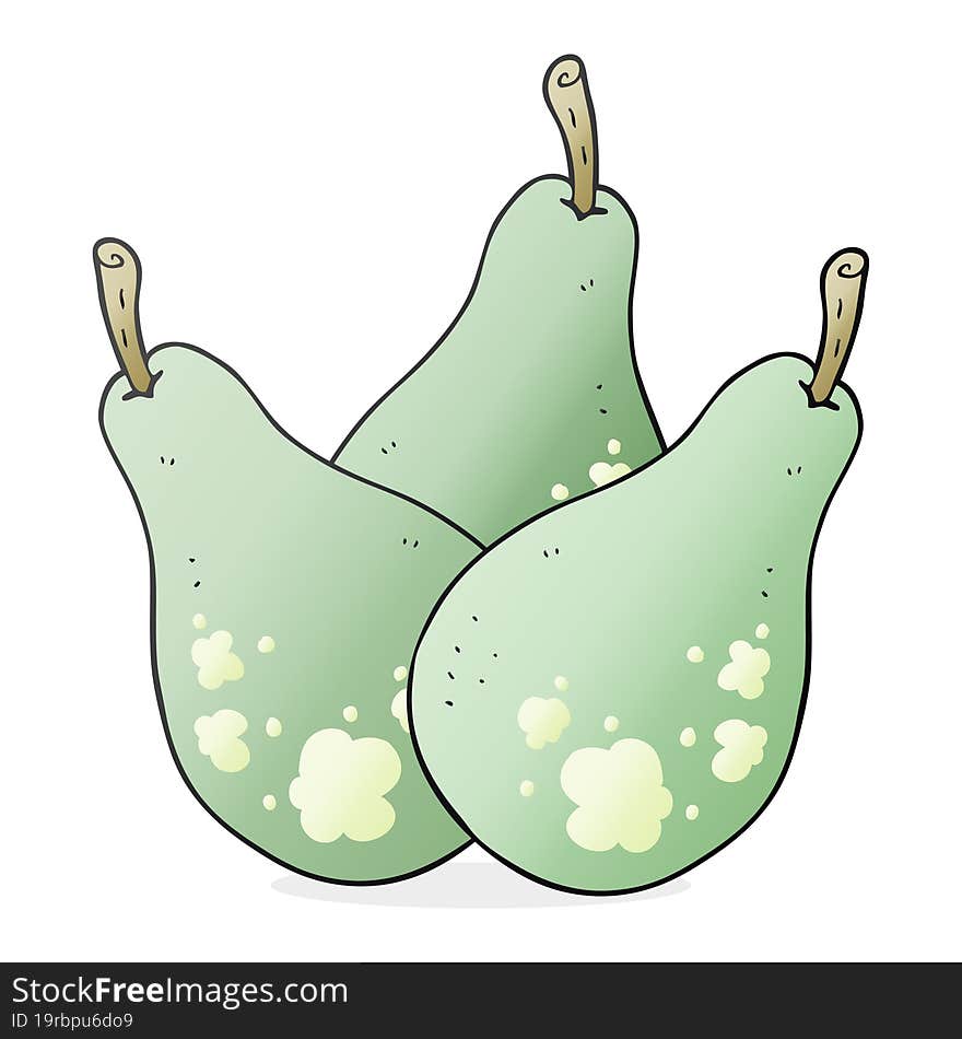 freehand drawn cartoon pears