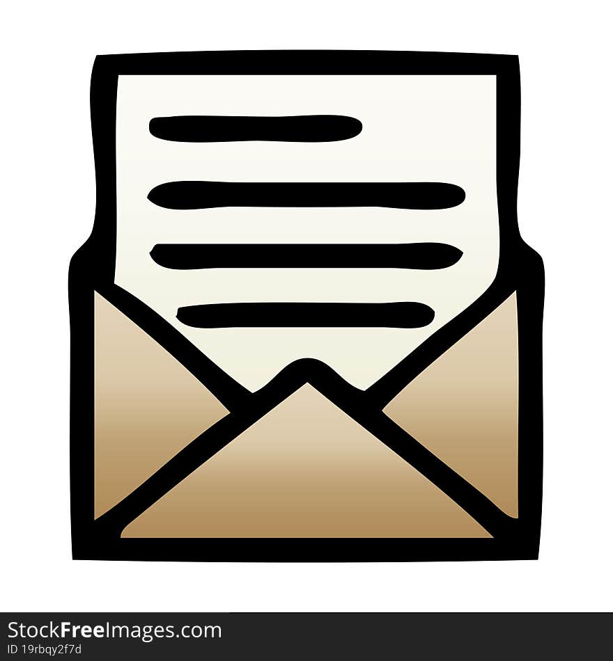 Gradient Shaded Cartoon Letter And Envelope