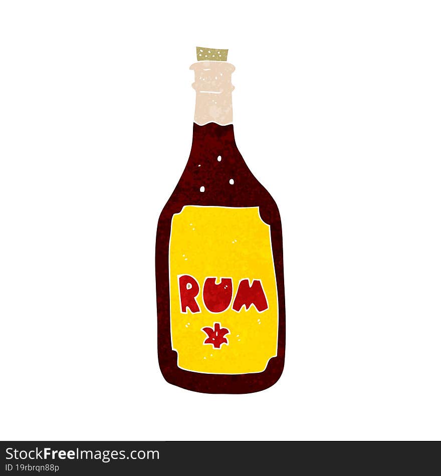 cartoon rum bottle