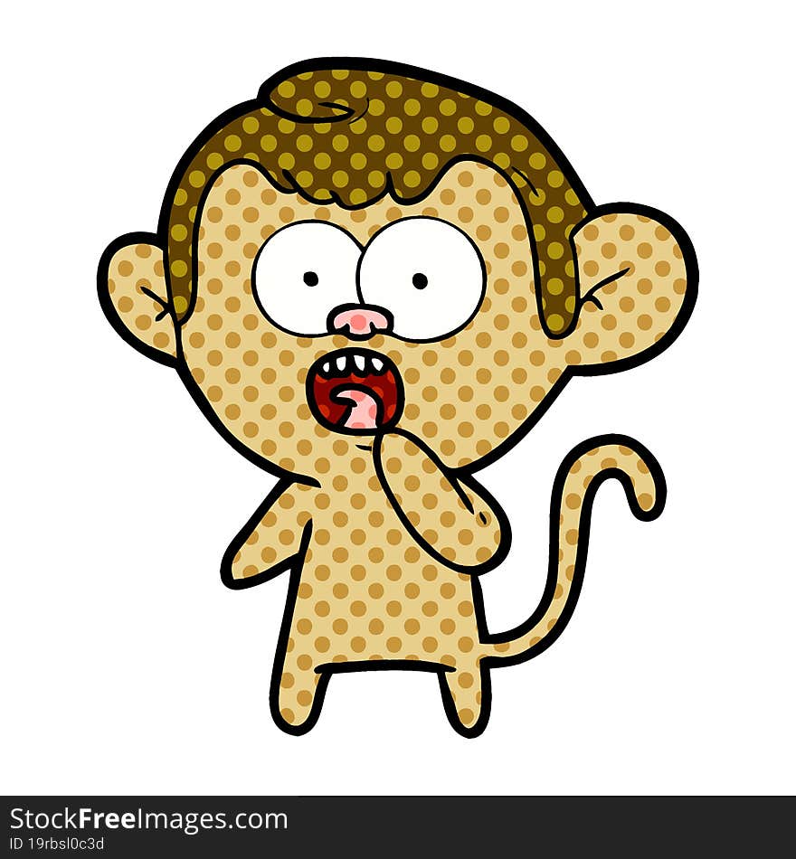 cartoon shocked monkey. cartoon shocked monkey