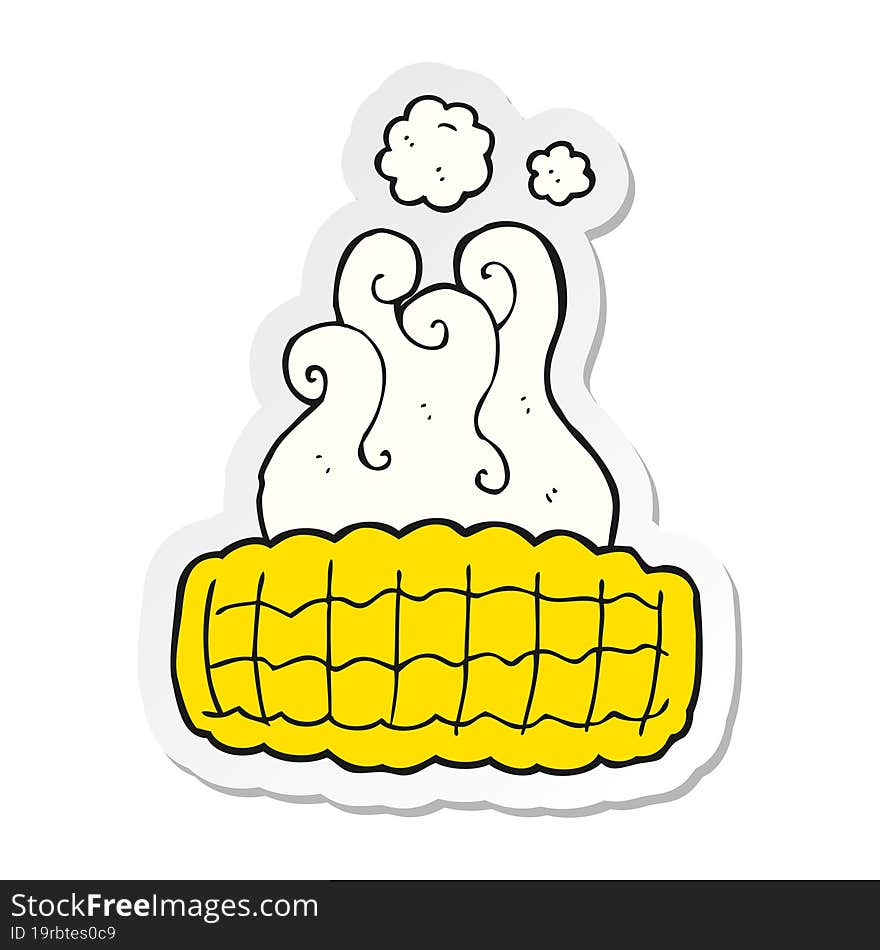 sticker of a cartoon corn cob