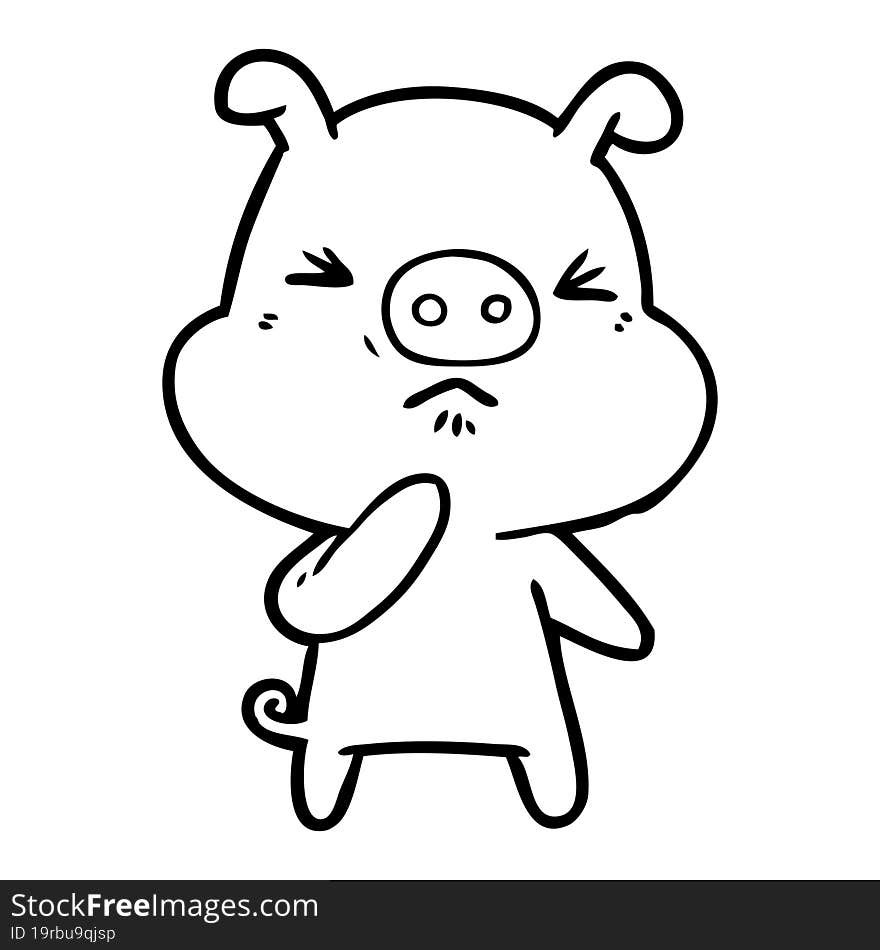 cartoon angry pig. cartoon angry pig