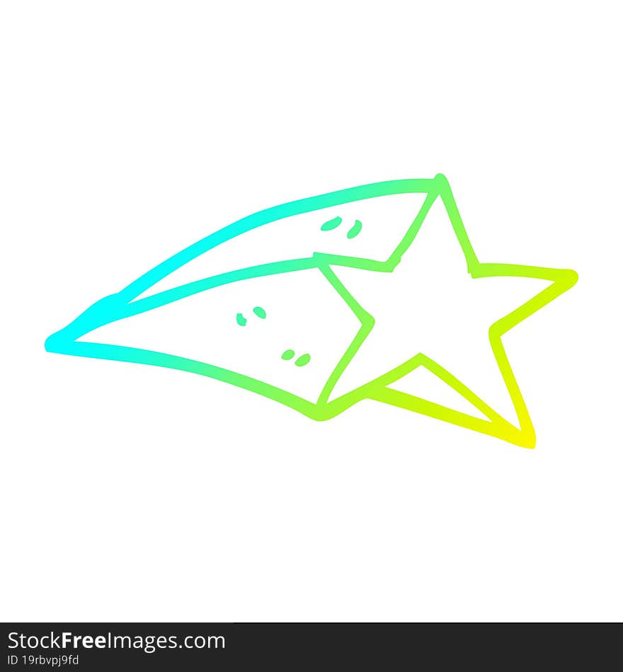 cold gradient line drawing cartoon shooting star