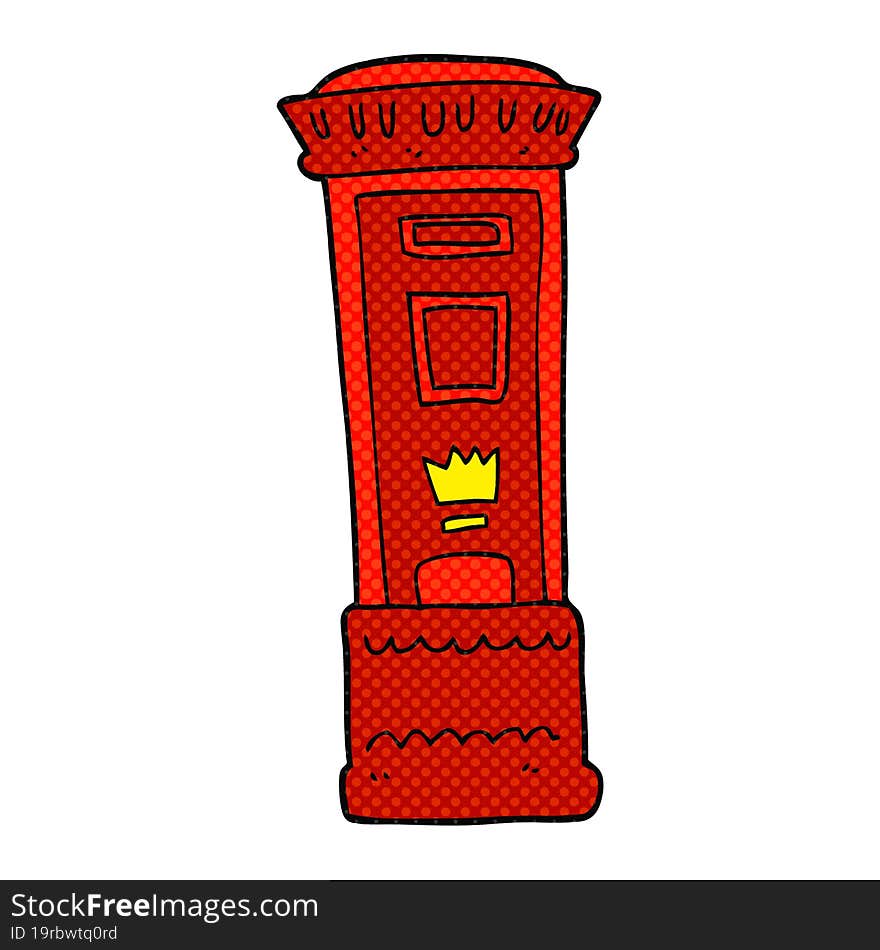 Cartoon British Post Box