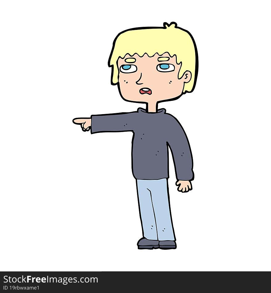 cartoon boy pointing