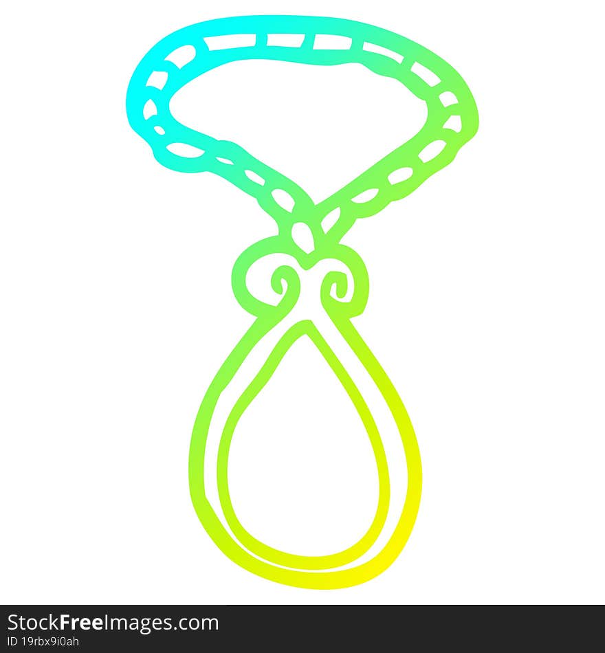 Cold Gradient Line Drawing Cartoon Pendant