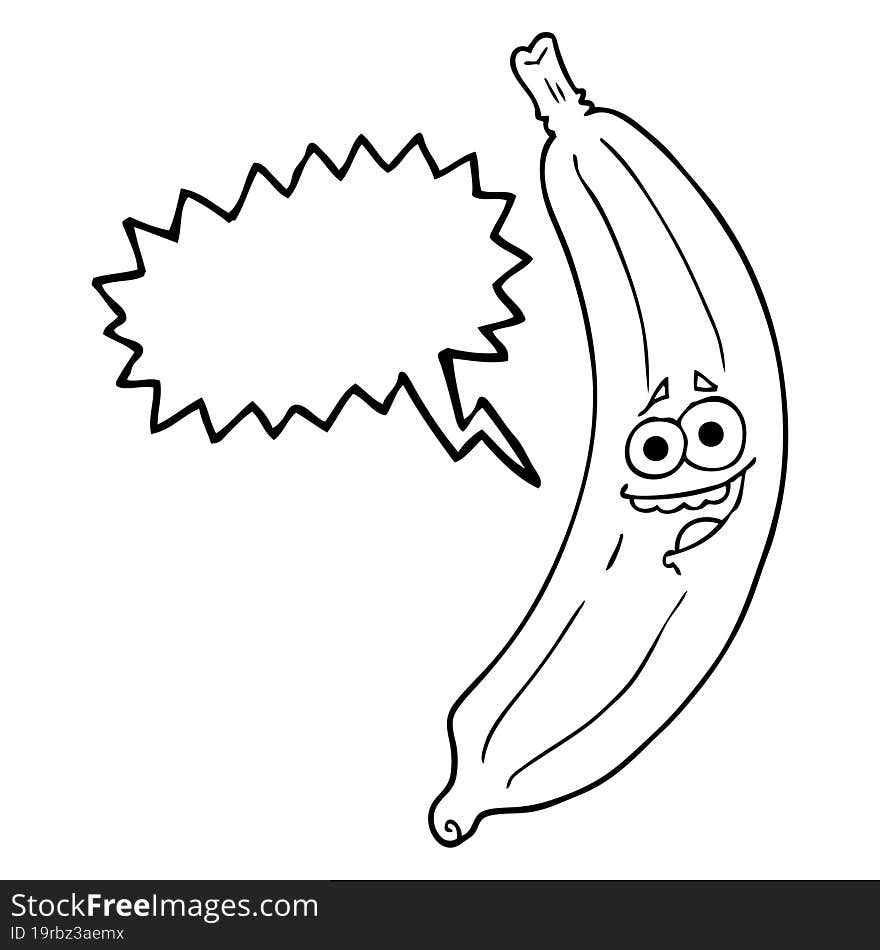 speech bubble cartoon banana