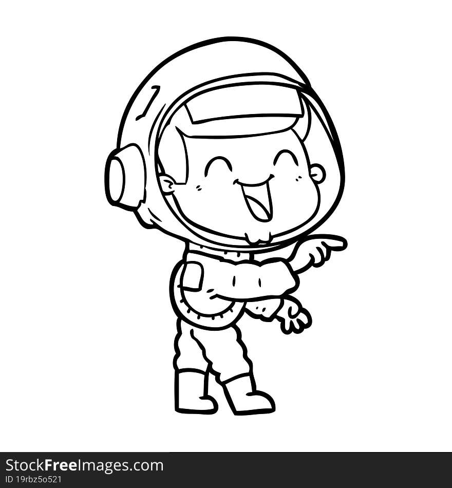 happy cartoon astronaut. happy cartoon astronaut