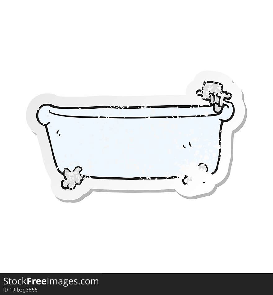 retro distressed sticker of a cartoon bath