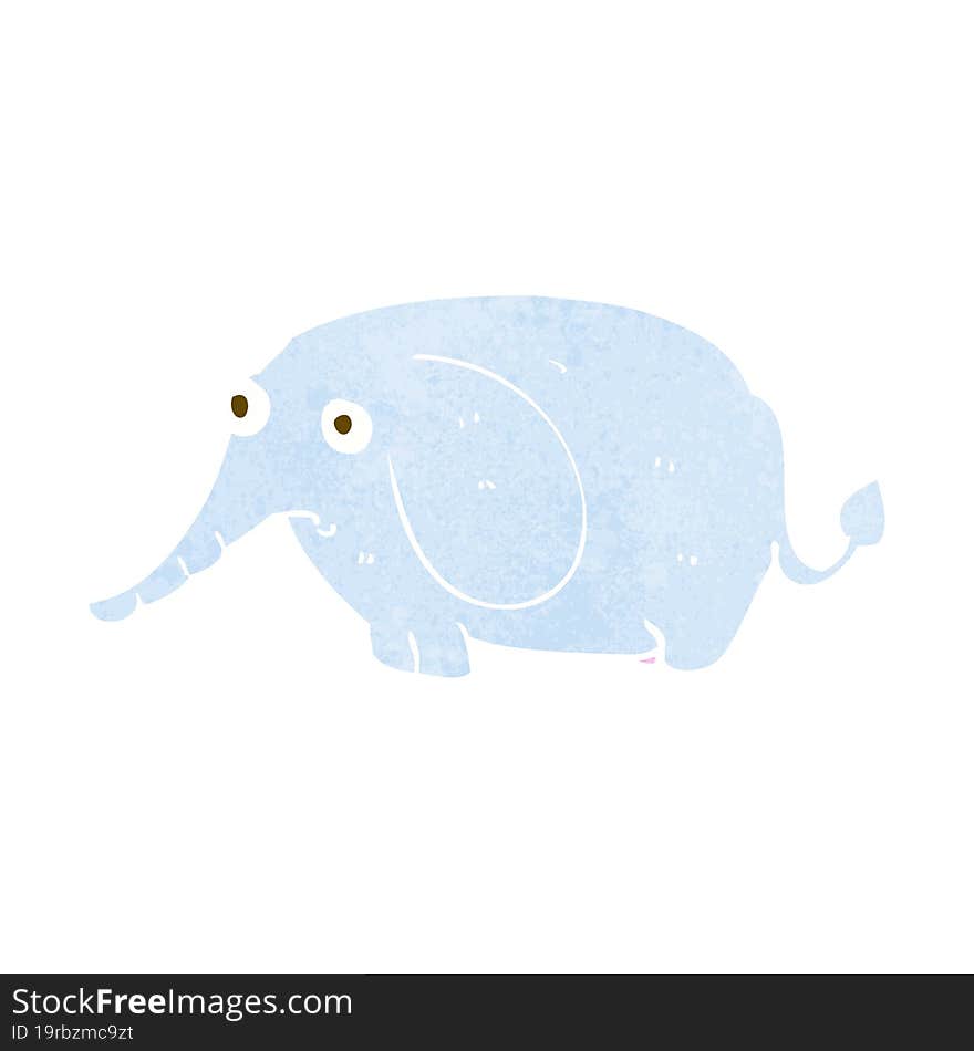 cartoon sad little elephant