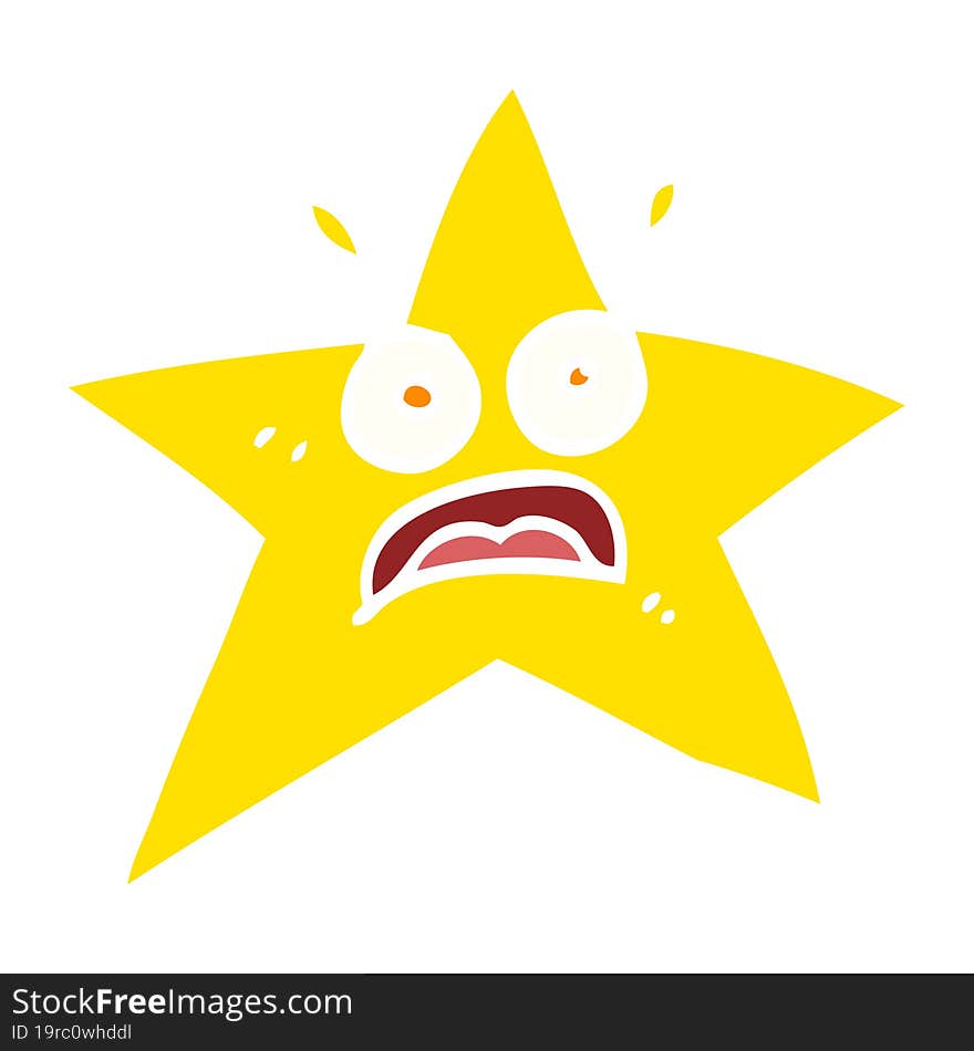 funny flat color illustration cartoon star