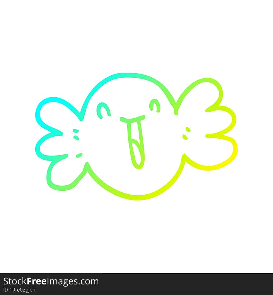 cold gradient line drawing cartoon happy candy