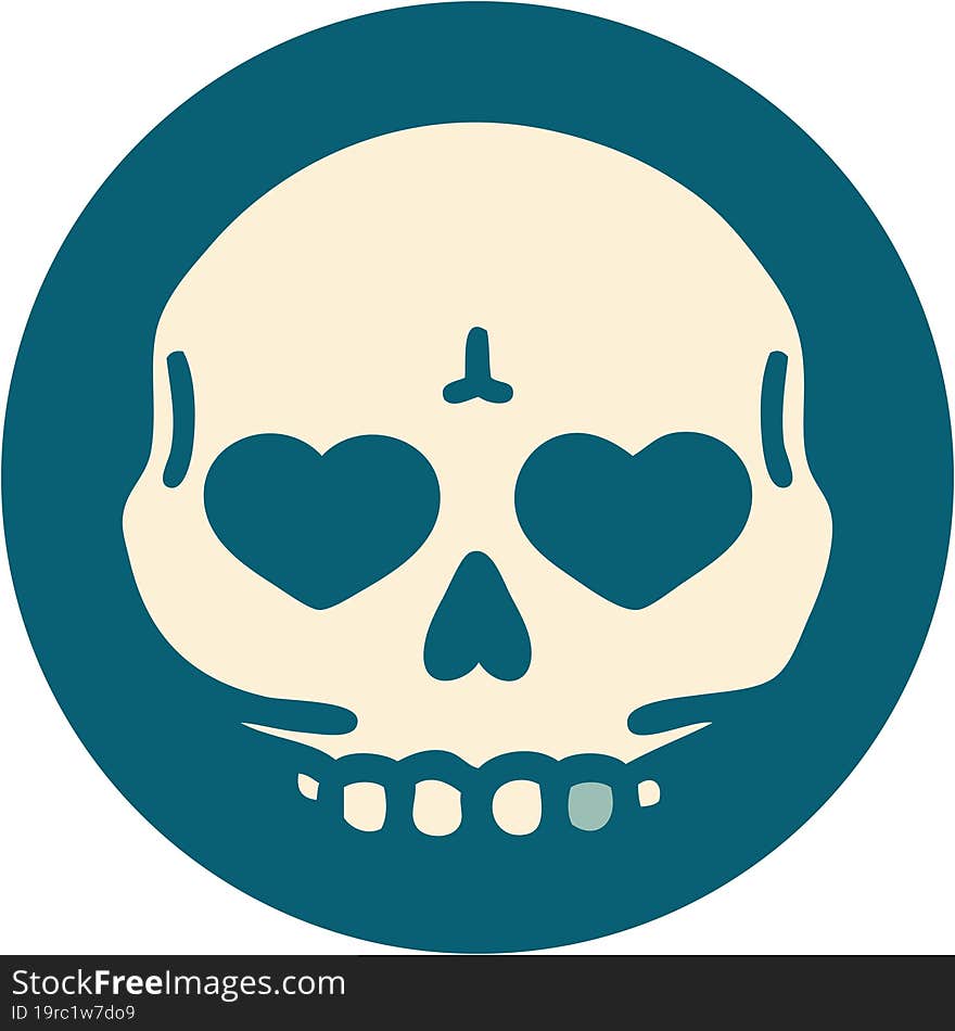 tattoo style icon of a skull