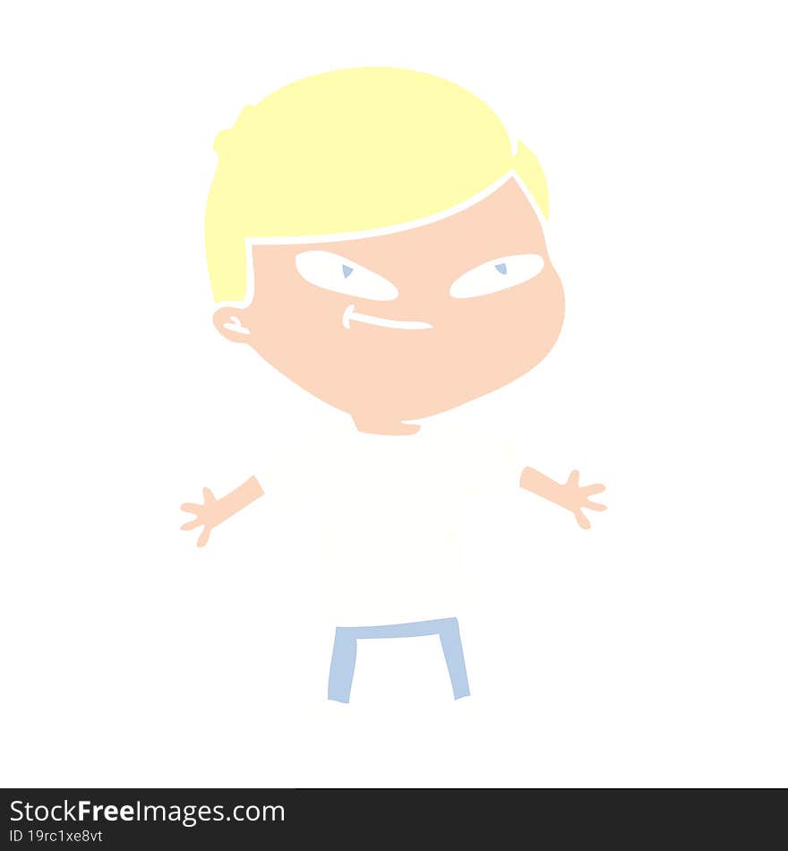 Flat Color Style Cartoon Boy