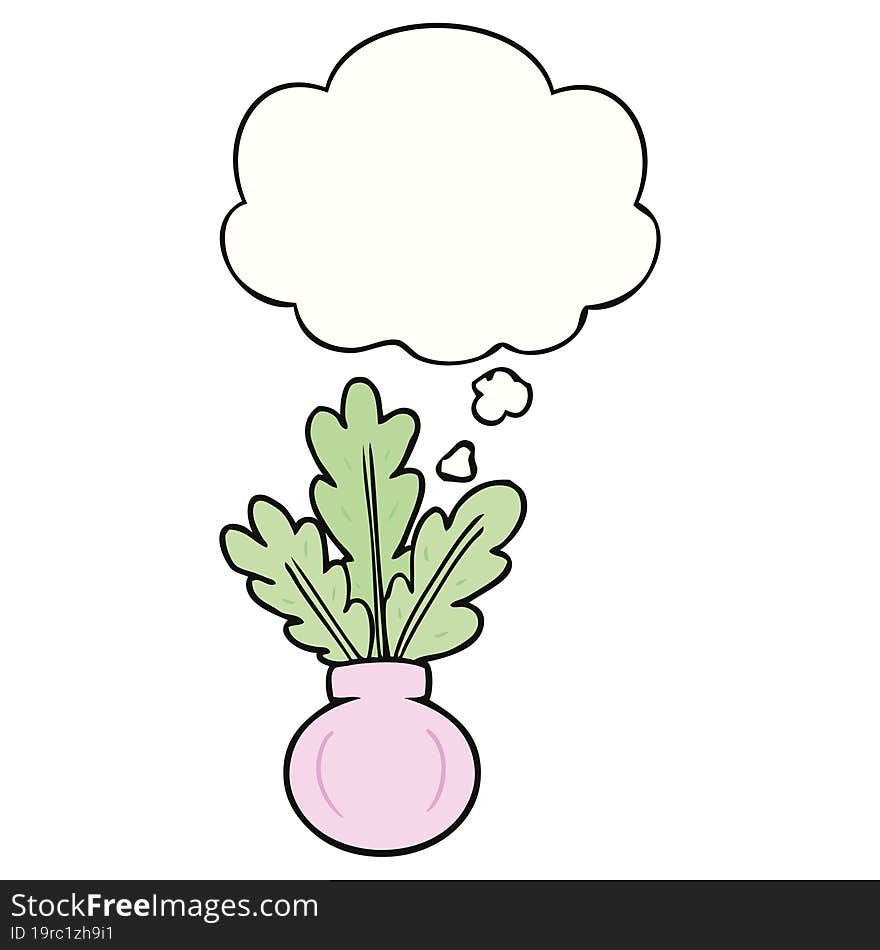 plant in vase and thought bubble