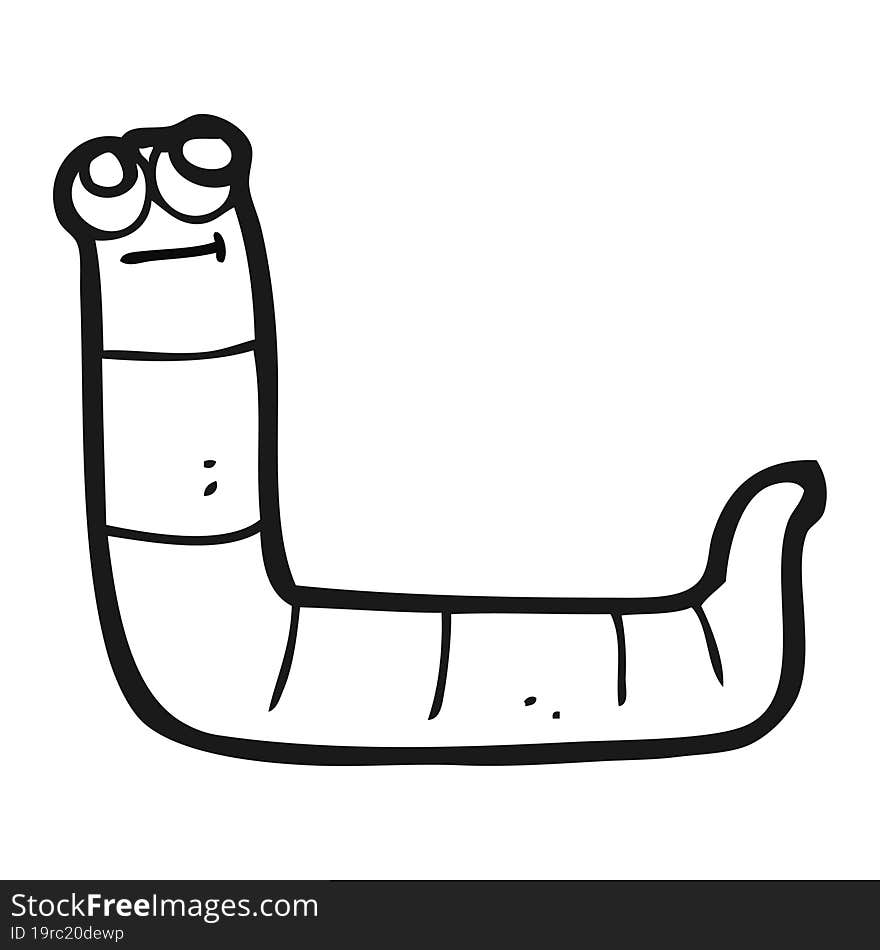 Black And White Cartoon Worm