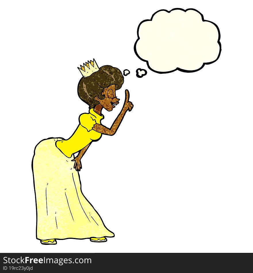 cartoon princess with thought bubble