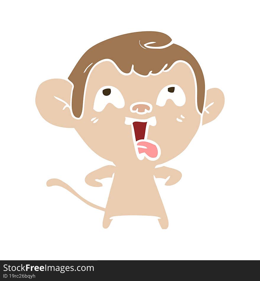 crazy flat color style cartoon monkey