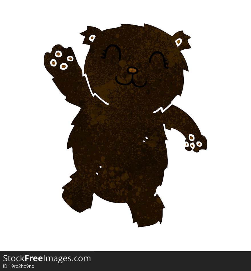 Cartoon Waving Black Bear