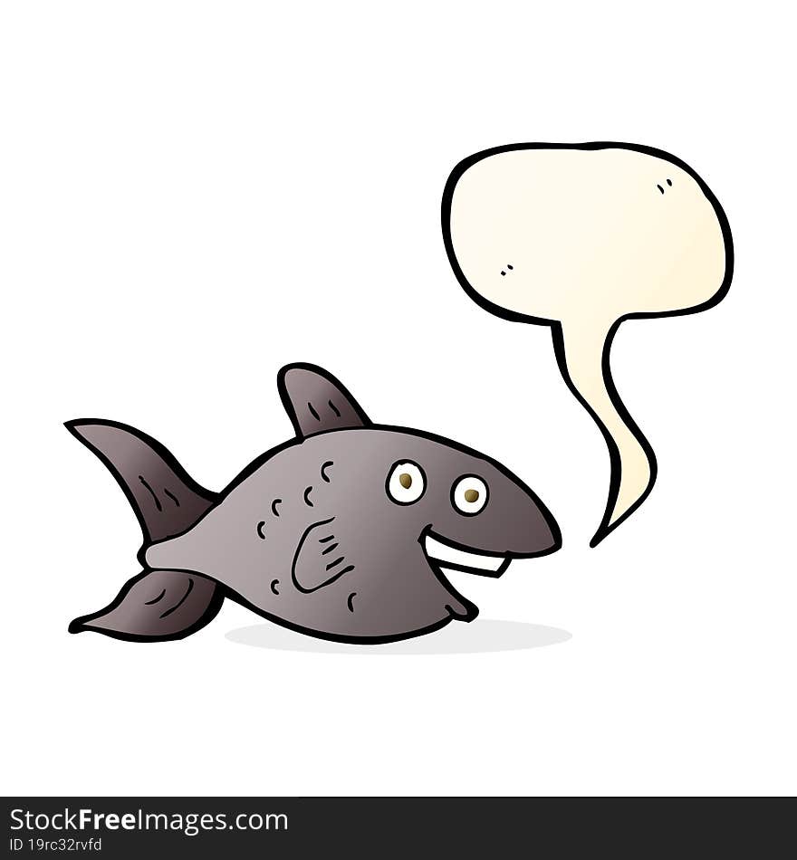 cartoon fish with speech bubble