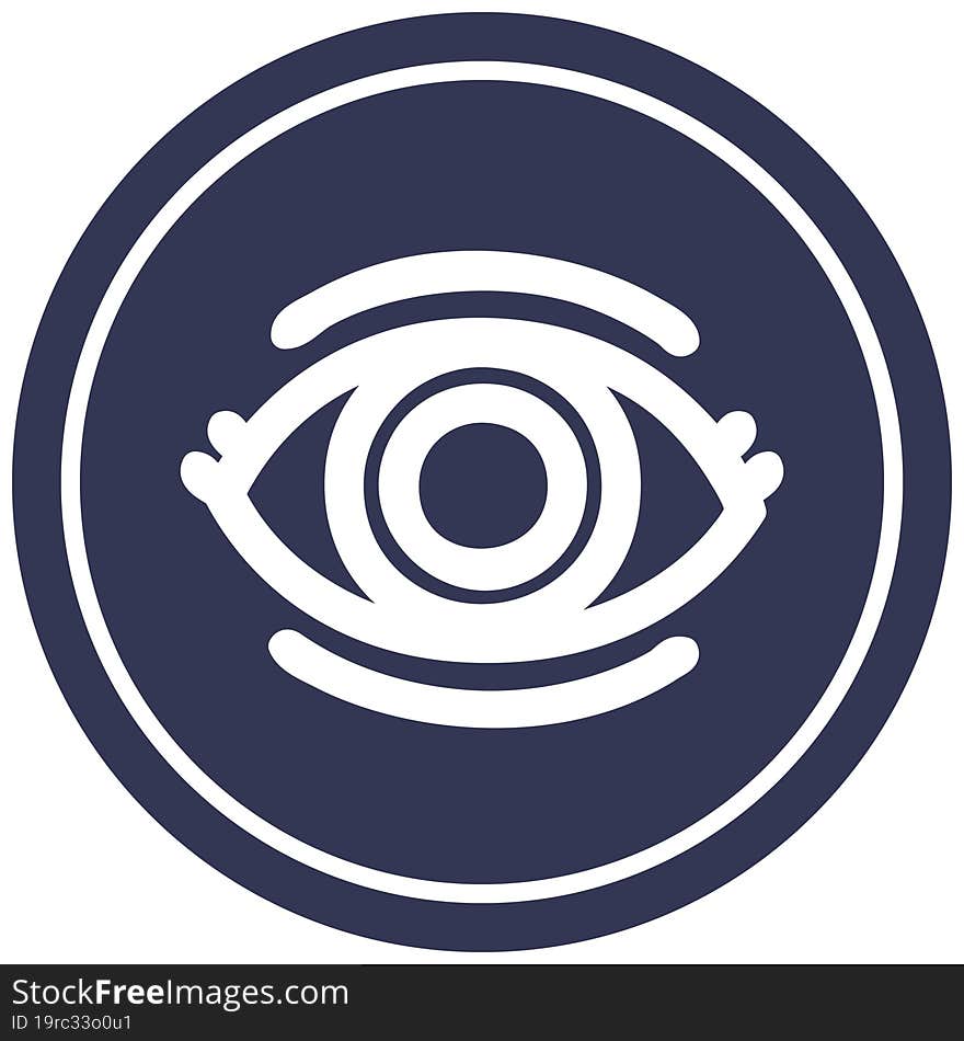 staring eye circular icon