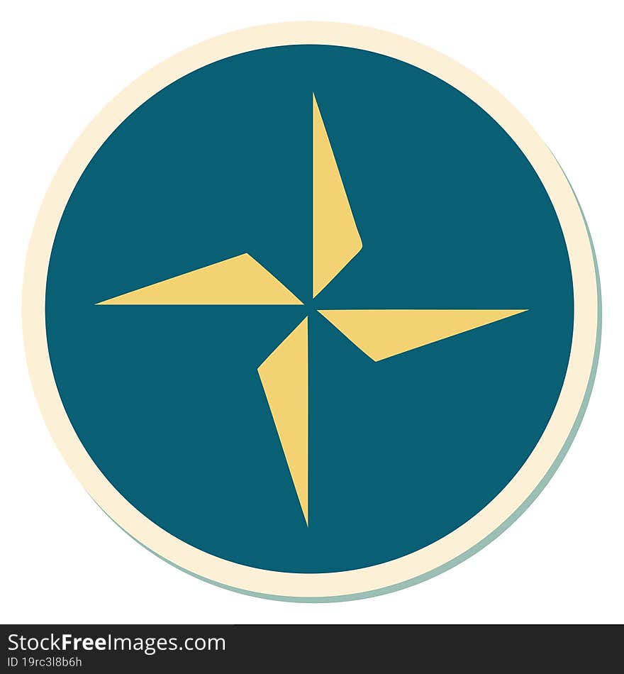 Tattoo Style Sticker Of A Star Symbol