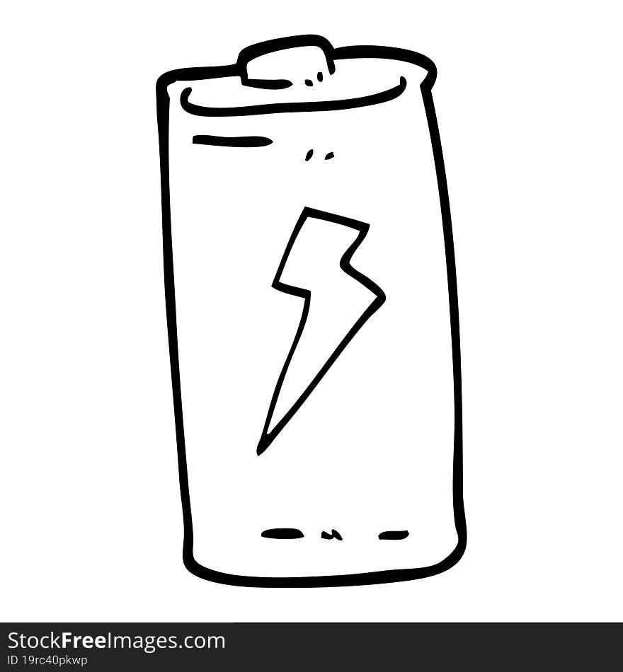 black and white cartoon battery