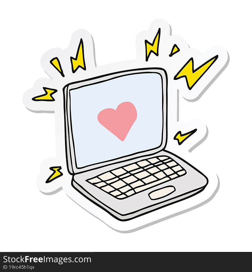 sticker of a internet dating cartoon