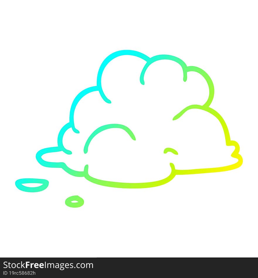 cold gradient line drawing cartoon storm cloud