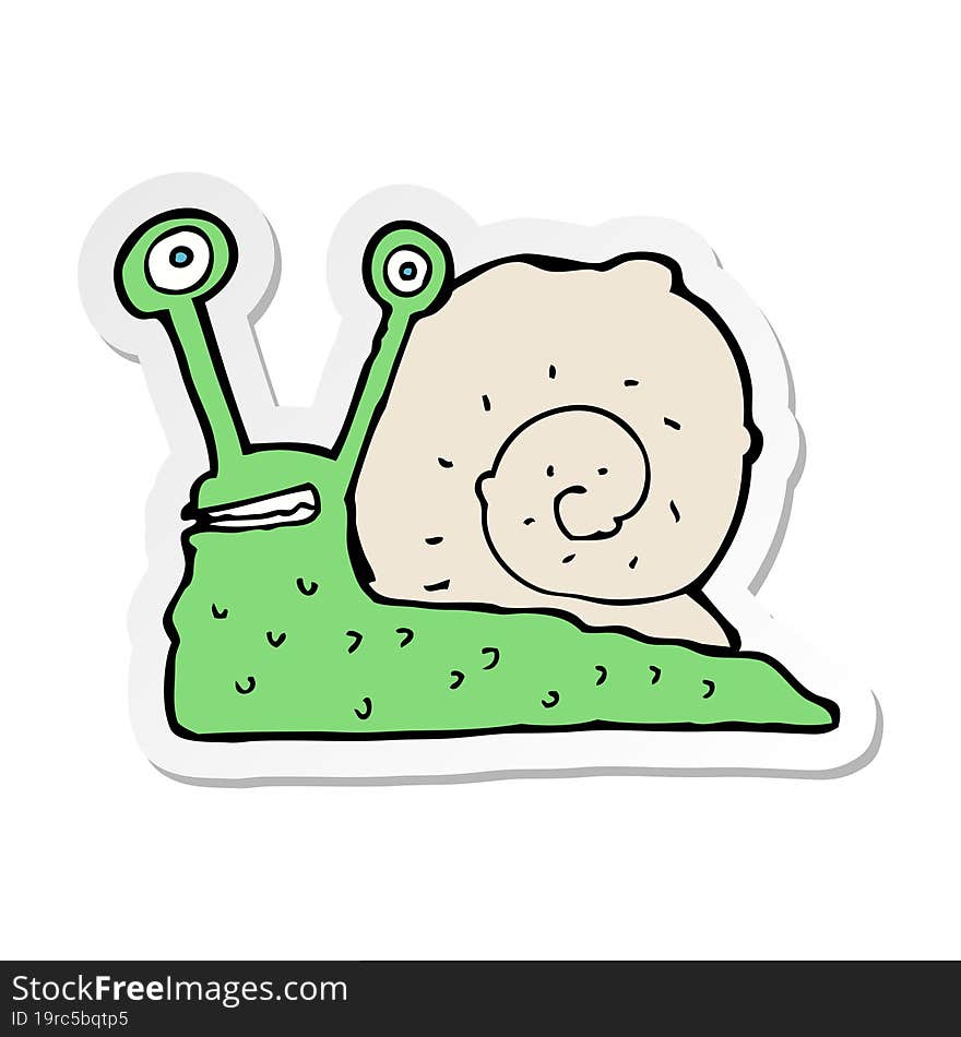 sticker of a cartoon snail