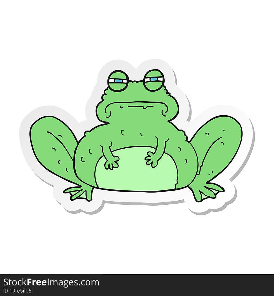 sticker of a cartoon frog