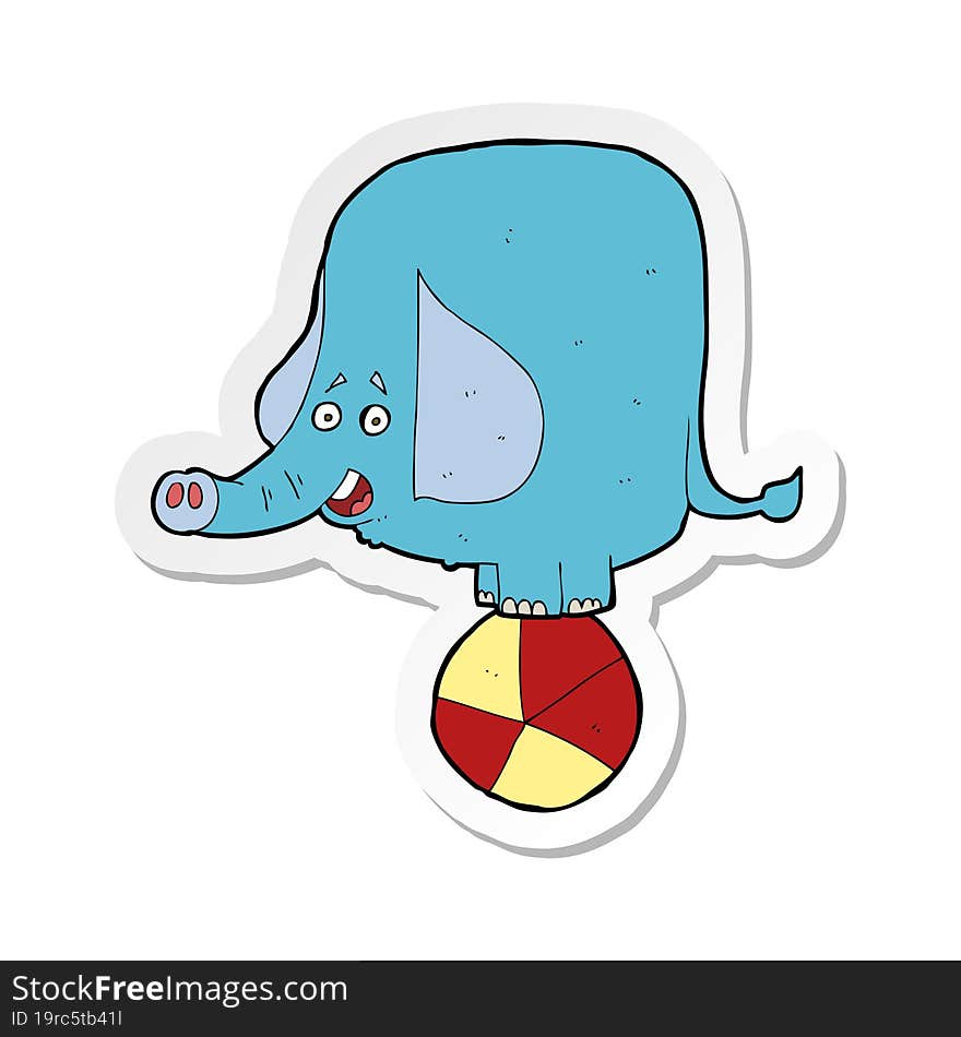 sticker of a cartoon circus elephant