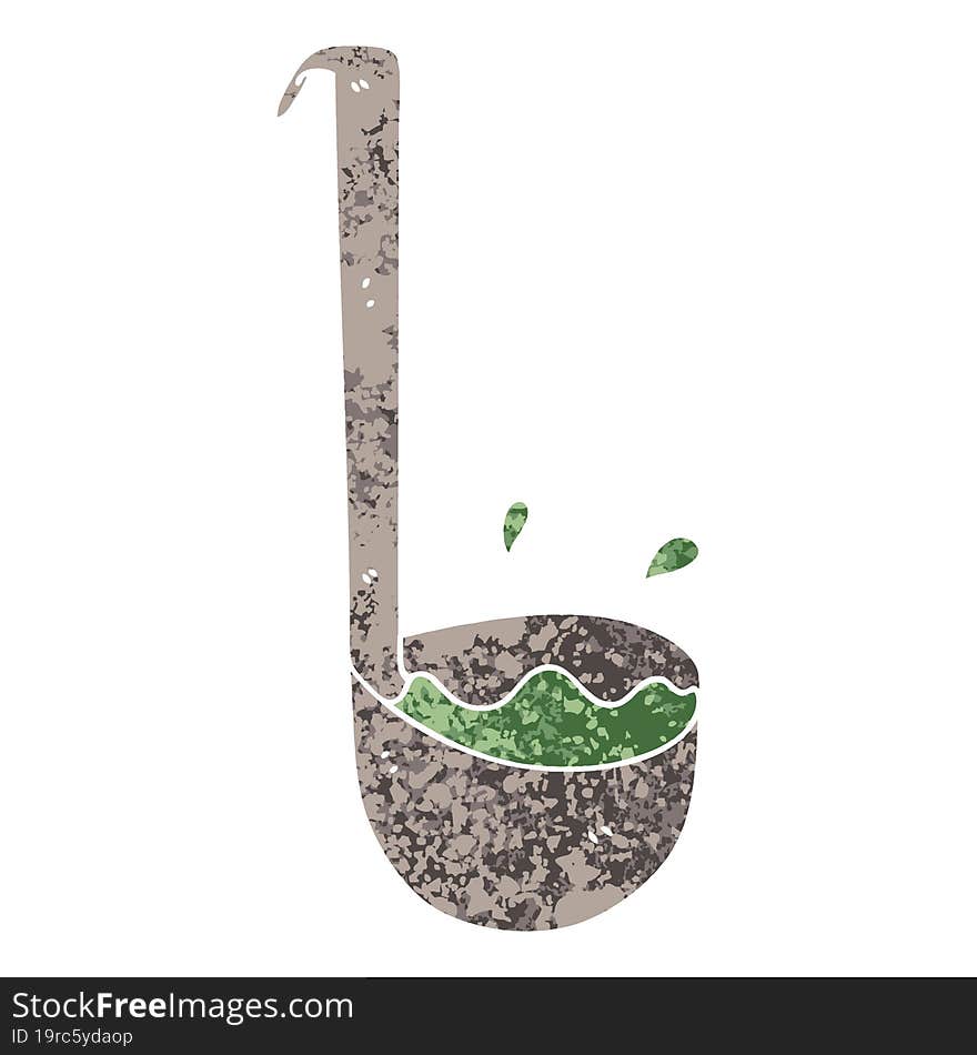 quirky retro illustration style cartoon ladle