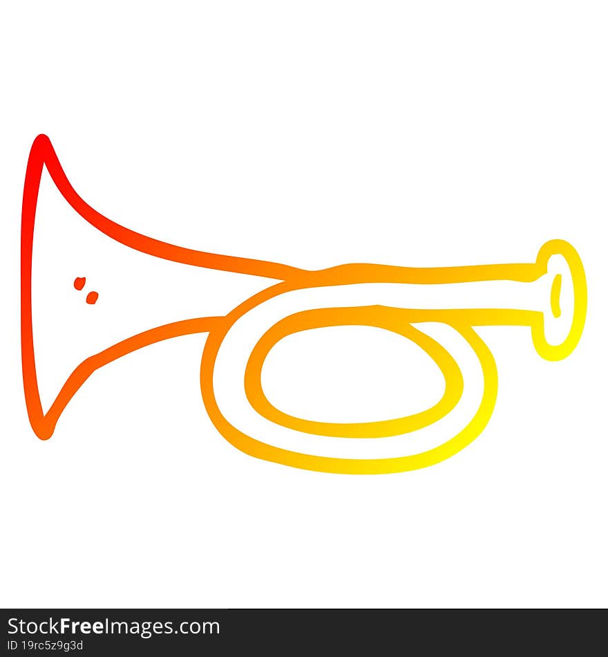 Warm Gradient Line Drawing Cartoon Metal Trumpet