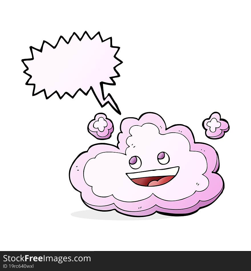 cartoon decorative cloud with speech bubble