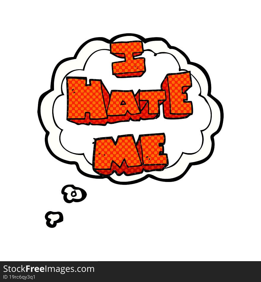 I hate me thought bubble cartoon symbol