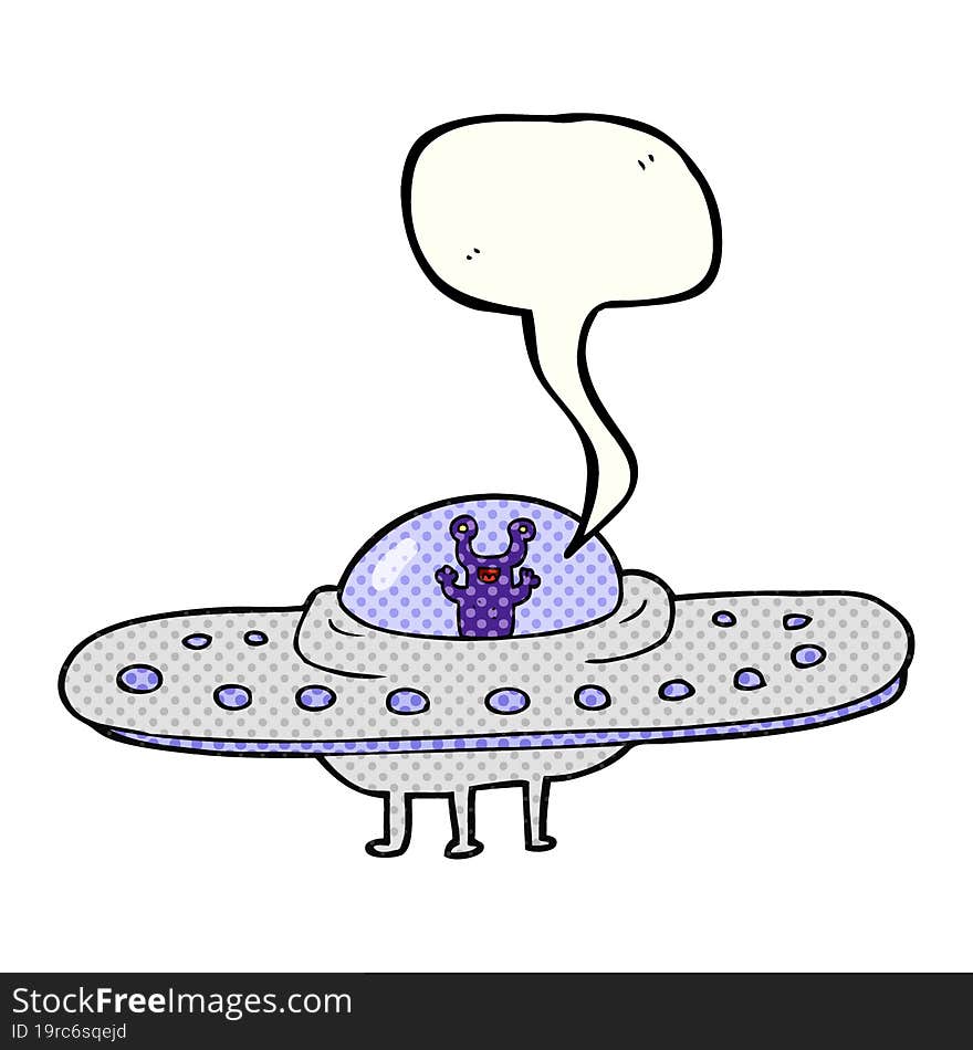 comic book speech bubble cartoon flying saucer