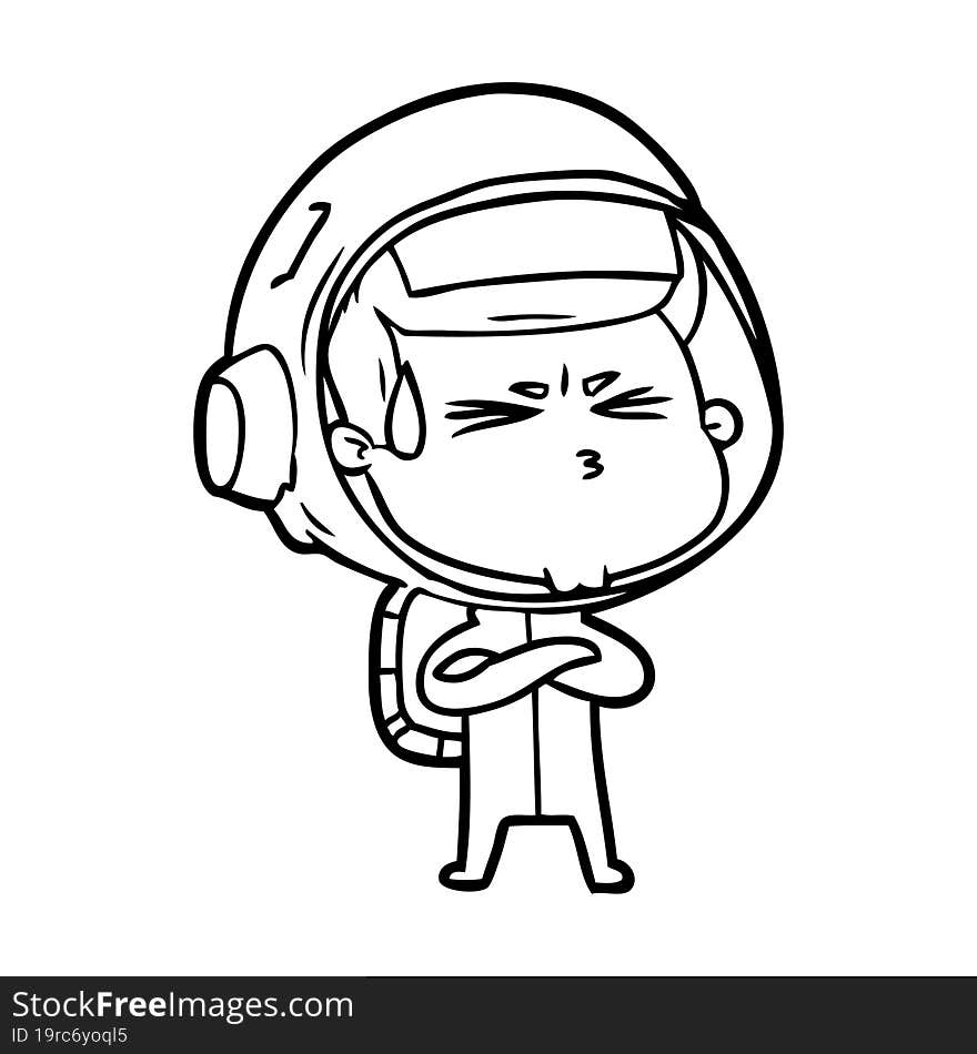 cartoon stressed astronaut. cartoon stressed astronaut