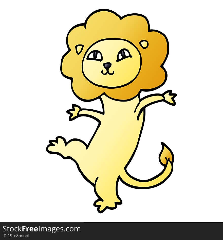 cartoon doodle lion